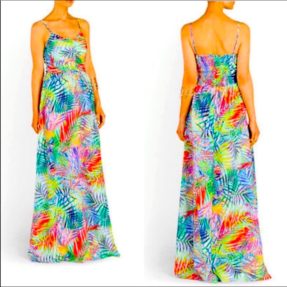 Parker Tampa Fern Palmetto Maxi Long Dress S